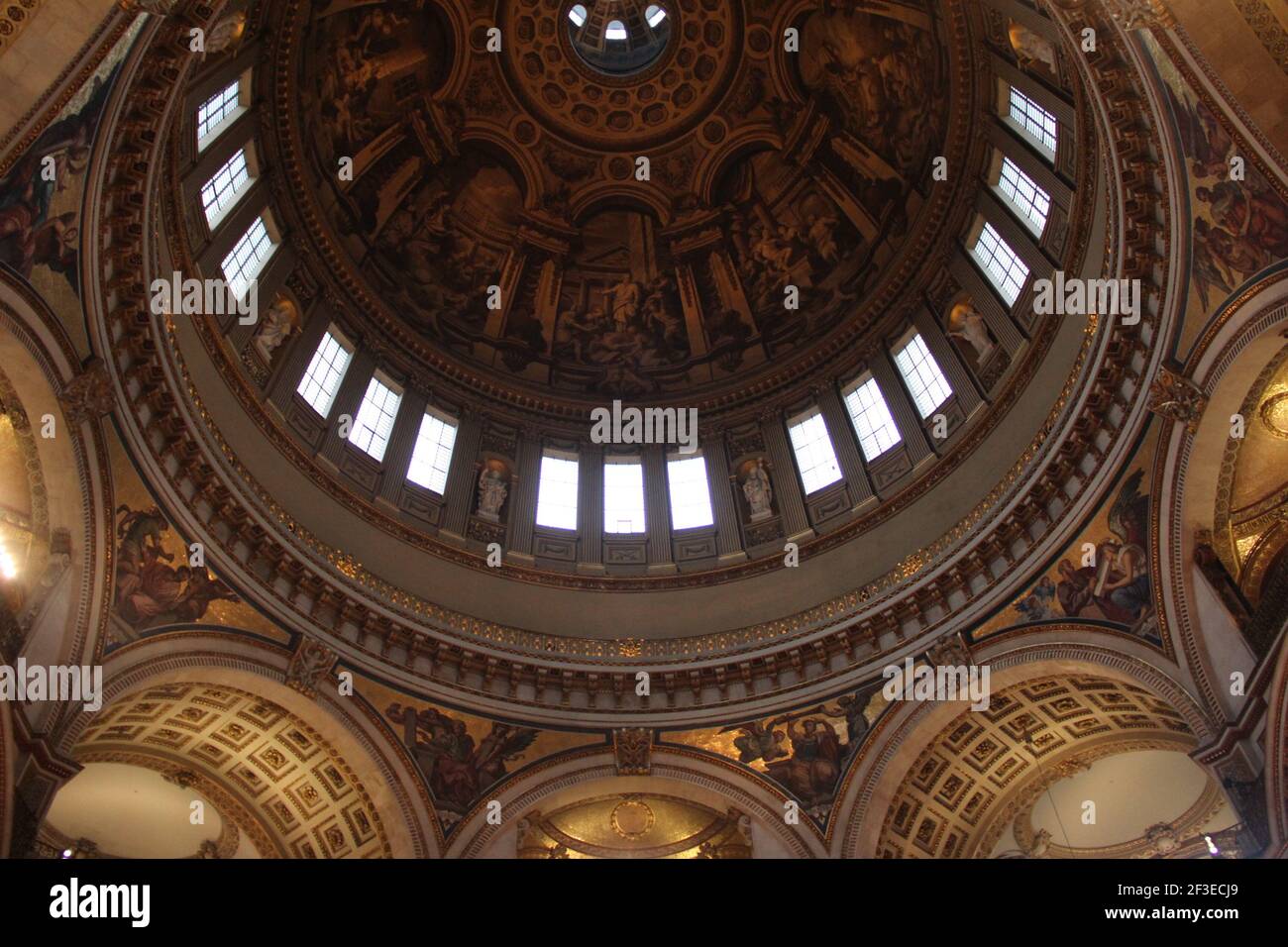 The dome interior in St Paul's Cathedral in London, UK Stock Photo