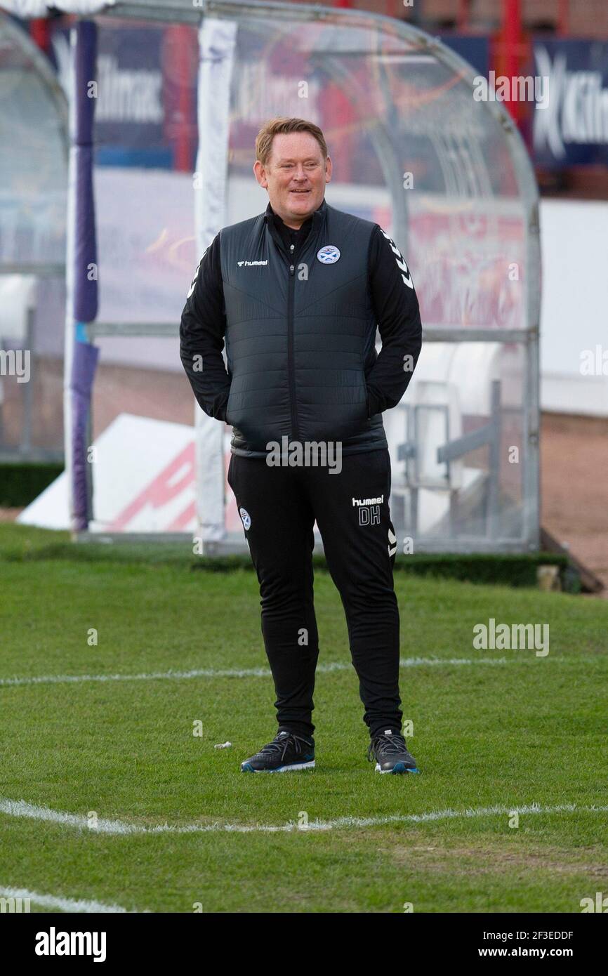 Dens Park, Dundee, UK. 16th Mar, 2021. Scottish Championship Football, Dundee FC versus Ayr United; Ayr United manager David Hopkin inspects the pitch before the match Credit: Action Plus Sports/Alamy Live News Stock Photo