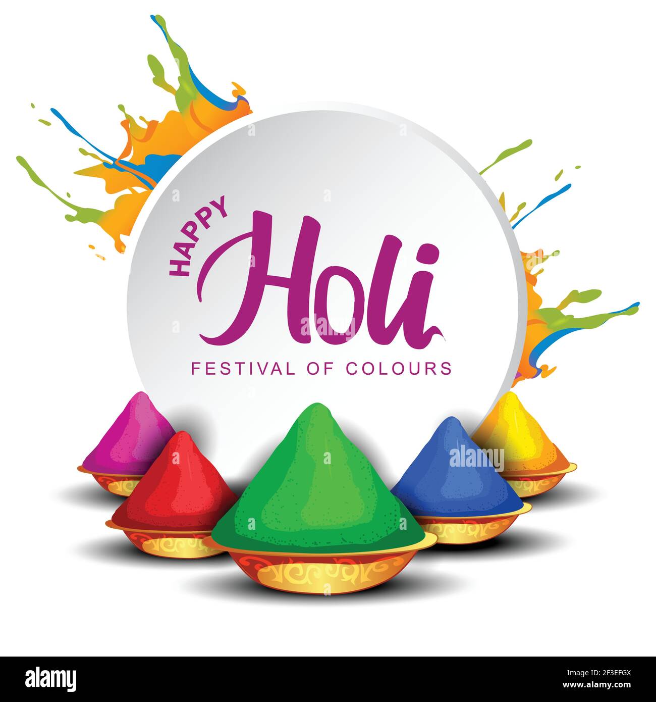Happy holi celebration white background. vector illustration Stock Vector  Image & Art - Alamy