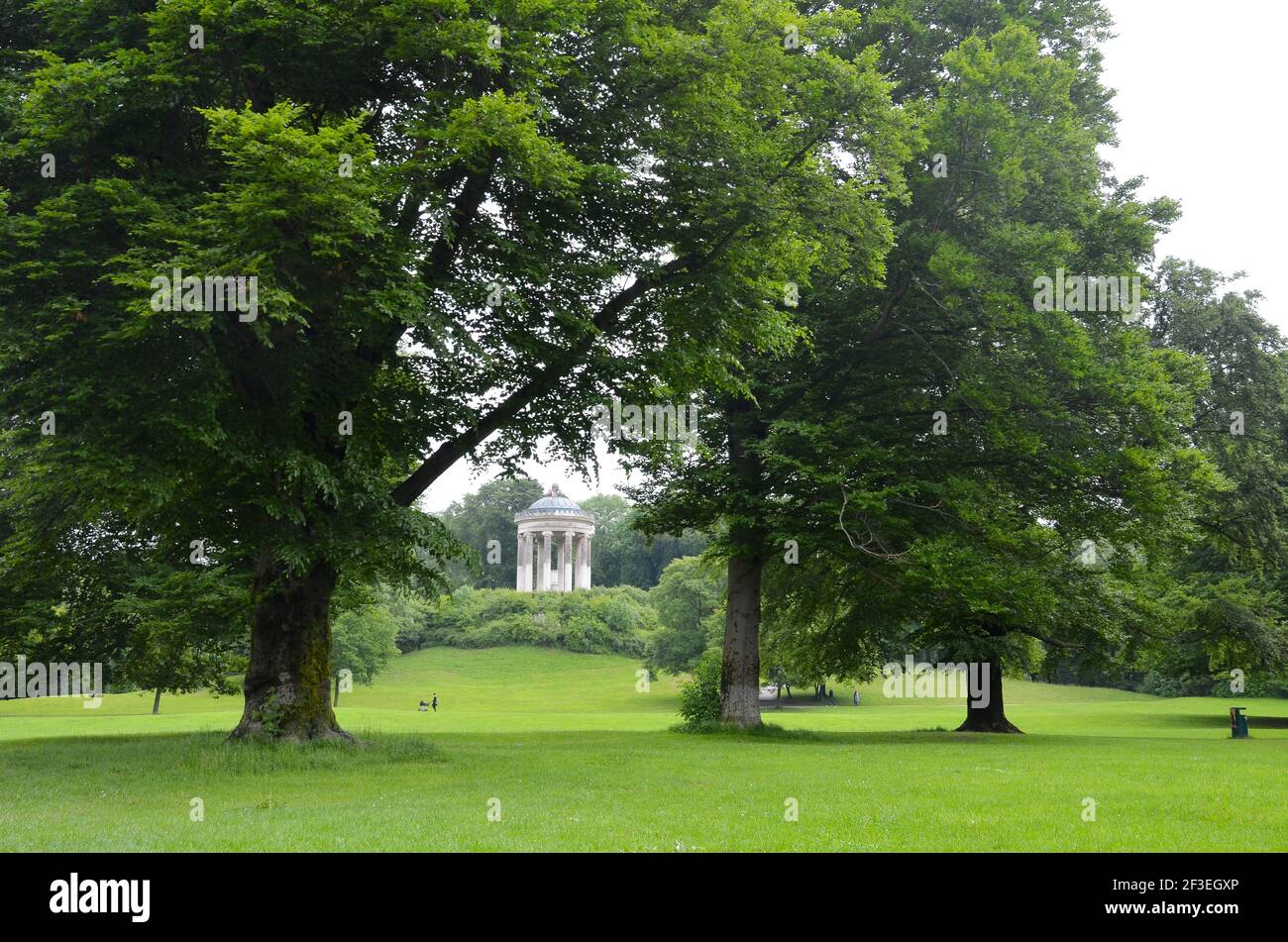 Monopteros temple in the public English garden park, Munich Bavaria, Germany Stock Photo