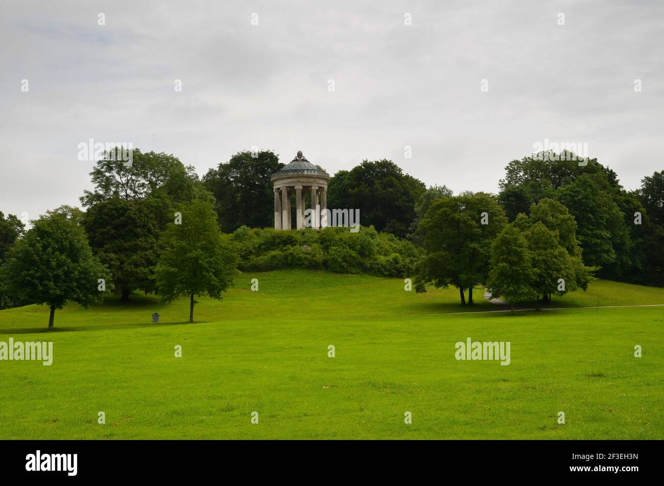 Monopteros temple in the public English garden park, Munich Bavaria, Germany Stock Photo