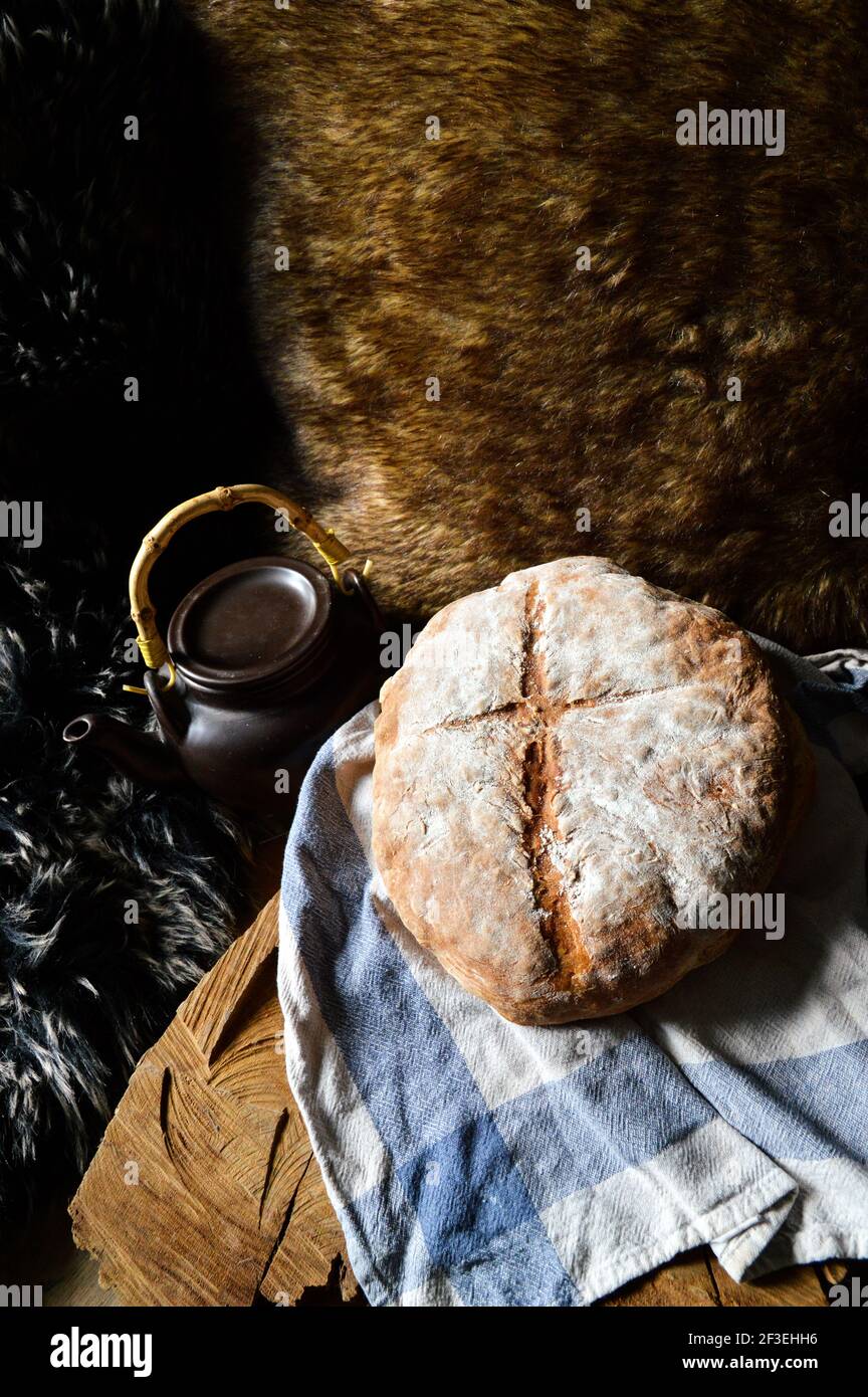Appetizing home made bread for dinner, lunch or breackfast. Stock Photo