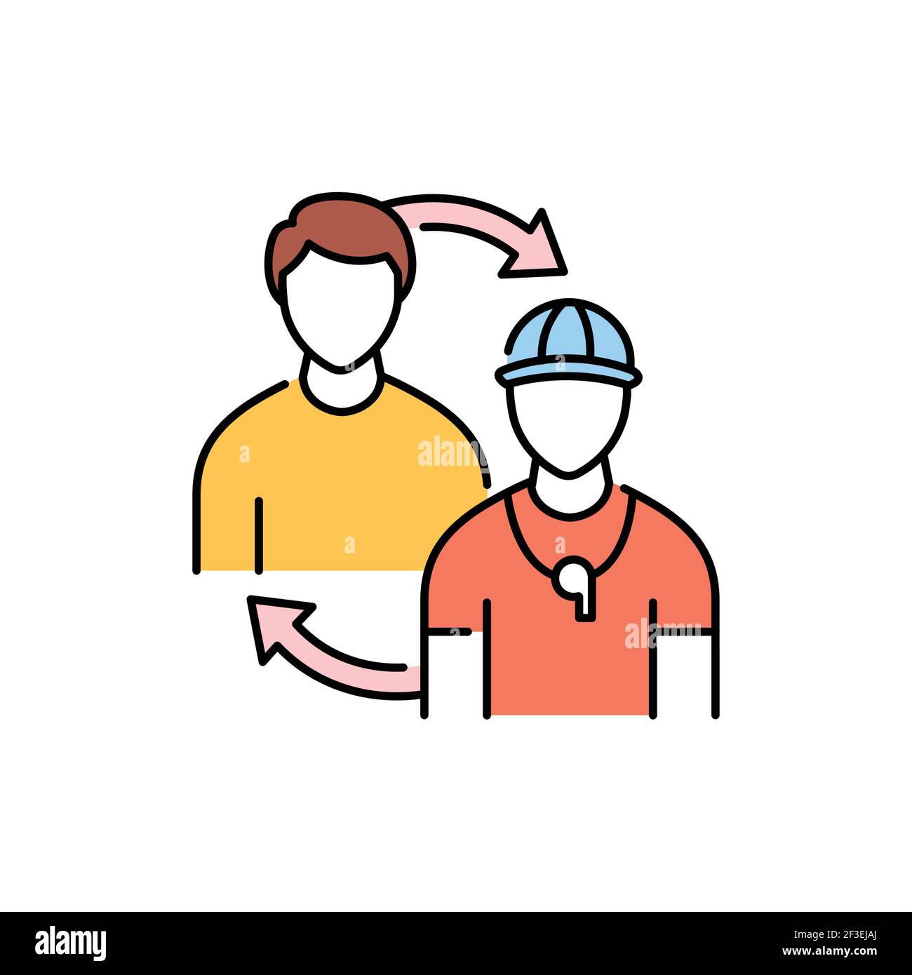 Coaching olor line icon. Pictogram for web page, mobile app, promo. UI ...