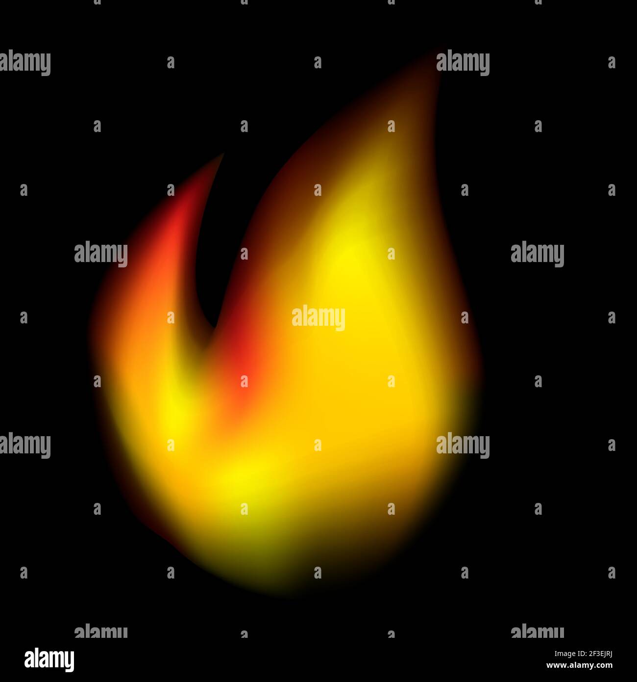 Realistic Fire, at Black background Stock Vector