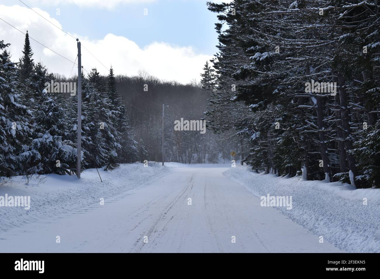 La route du rang du nord en hiver, SainteApolline, Québec Stock Photo