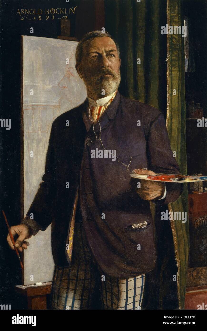 Self-Portrait in the Studio, 1893. Found in the collection of Art Museum Basel. Stock Photo