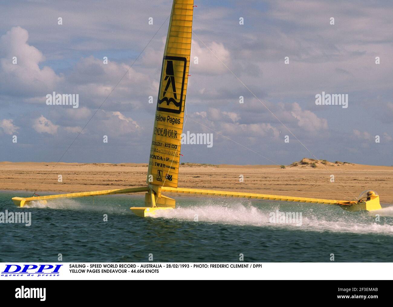 SAILING SPEED WORLD RECORD AUSTRALIA 28/02/1993 PHOTO FREDERIC