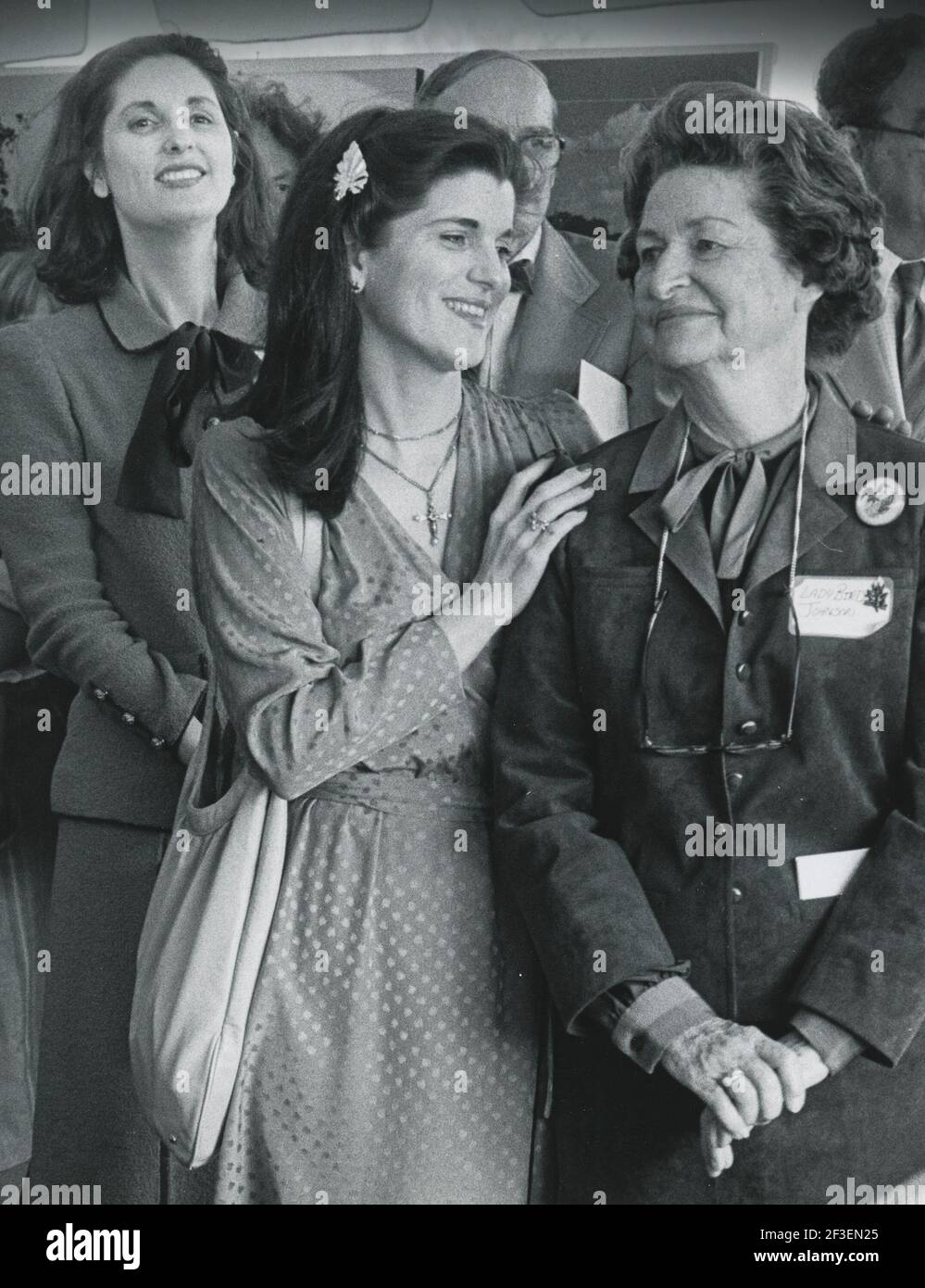 Retrospective on the life of former First Lady, Lady Bird Johnson during her years in Texas after the death of former President Lyndon Baines Johnson on January 22, 1973.  This photo shows Lady Bird Johnson (right) with her daughters Lynda Robb (left) and Luci Johnson (center) at the LBJ Library in the late 1980's.  ©Bob Daemmrich Stock Photo