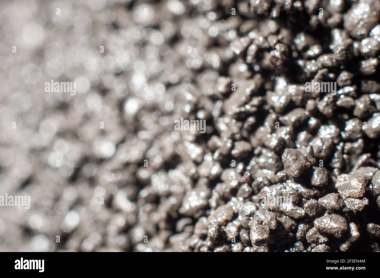 Special activated carbon for water filtration close-up, macro photography Stock Photo
