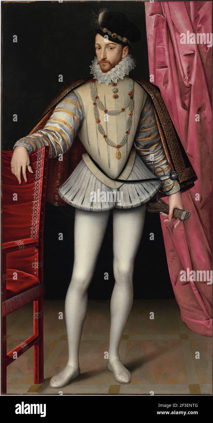 Portrait of King Charles IX of France (1550-1574), c. 1570. Private Collection. Stock Photo