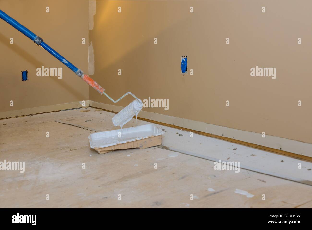 Paint rollers for painting in the walls and ceiling easy interior