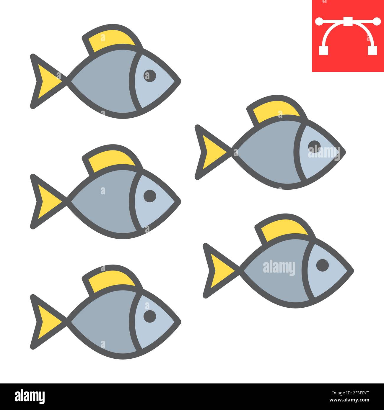 Group of sea fishes color line icon, sea fish and ocean animals, fishes  vector icon, vector graphics, editable stroke filled outline sign, eps 10  Stock Vector Image & Art - Alamy