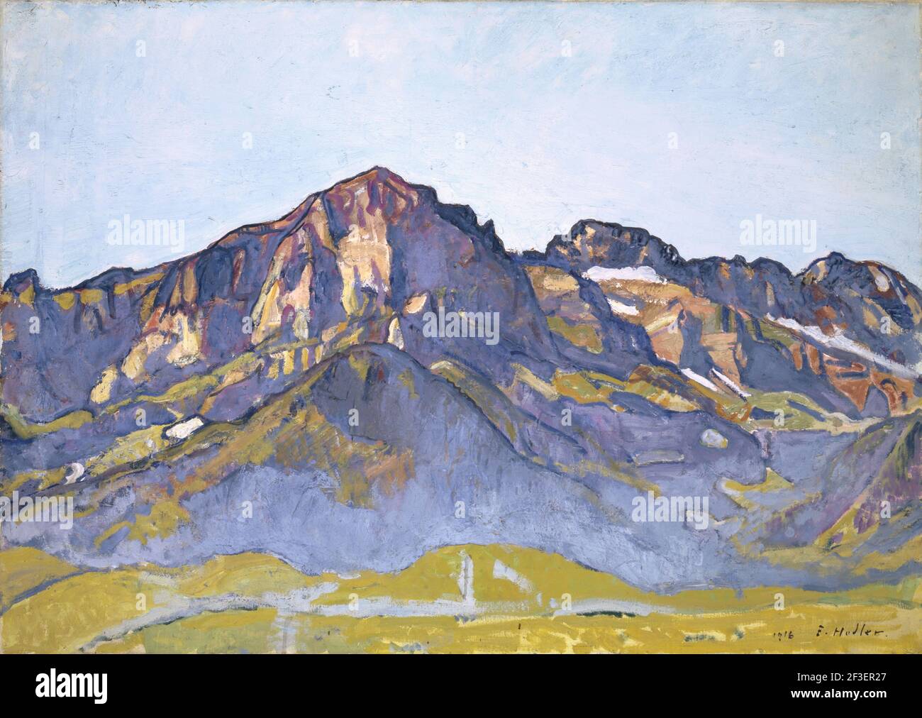 The Dents Blanches at Champ&#xe9;ry in the Morning Sun, 1916. Found in the collection of Art Museum Basel. Stock Photo