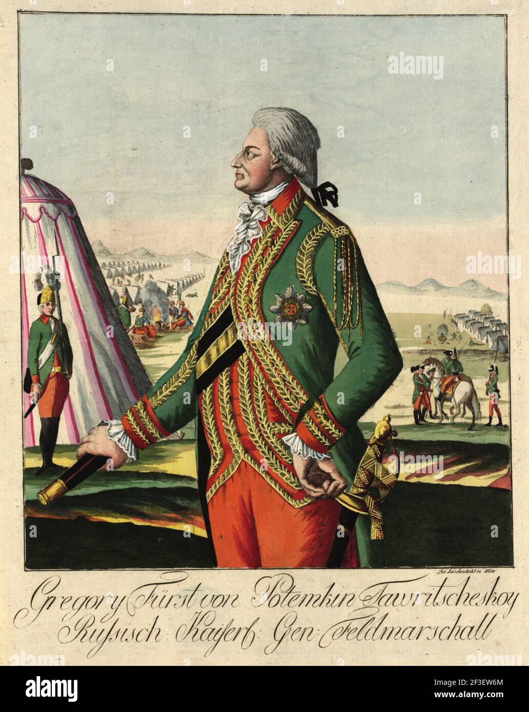 Prince Grigory Alexandrovich Potyomkin (1739-1791), c. 1790. Private Collection. Stock Photo