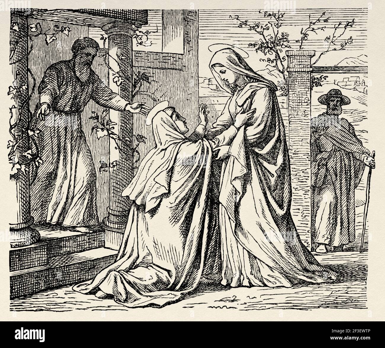 The Visitation. The Blessed Virgin Mary visits her relative Isabel