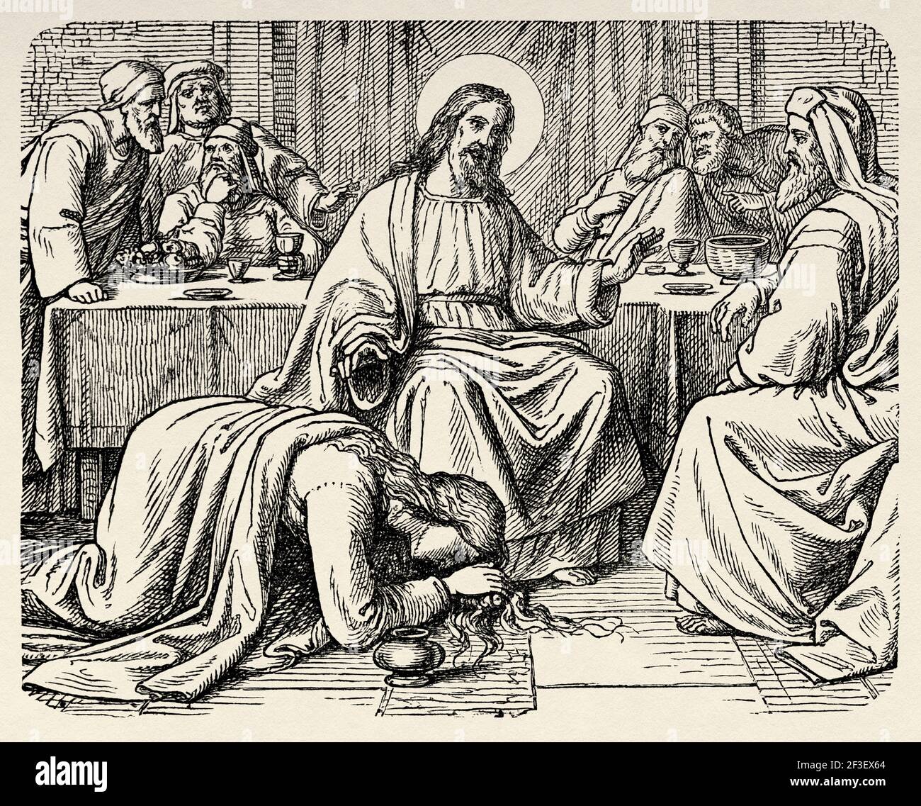 Mary Magdalene annointing the feet of Jesus, John 12. New Testament ...