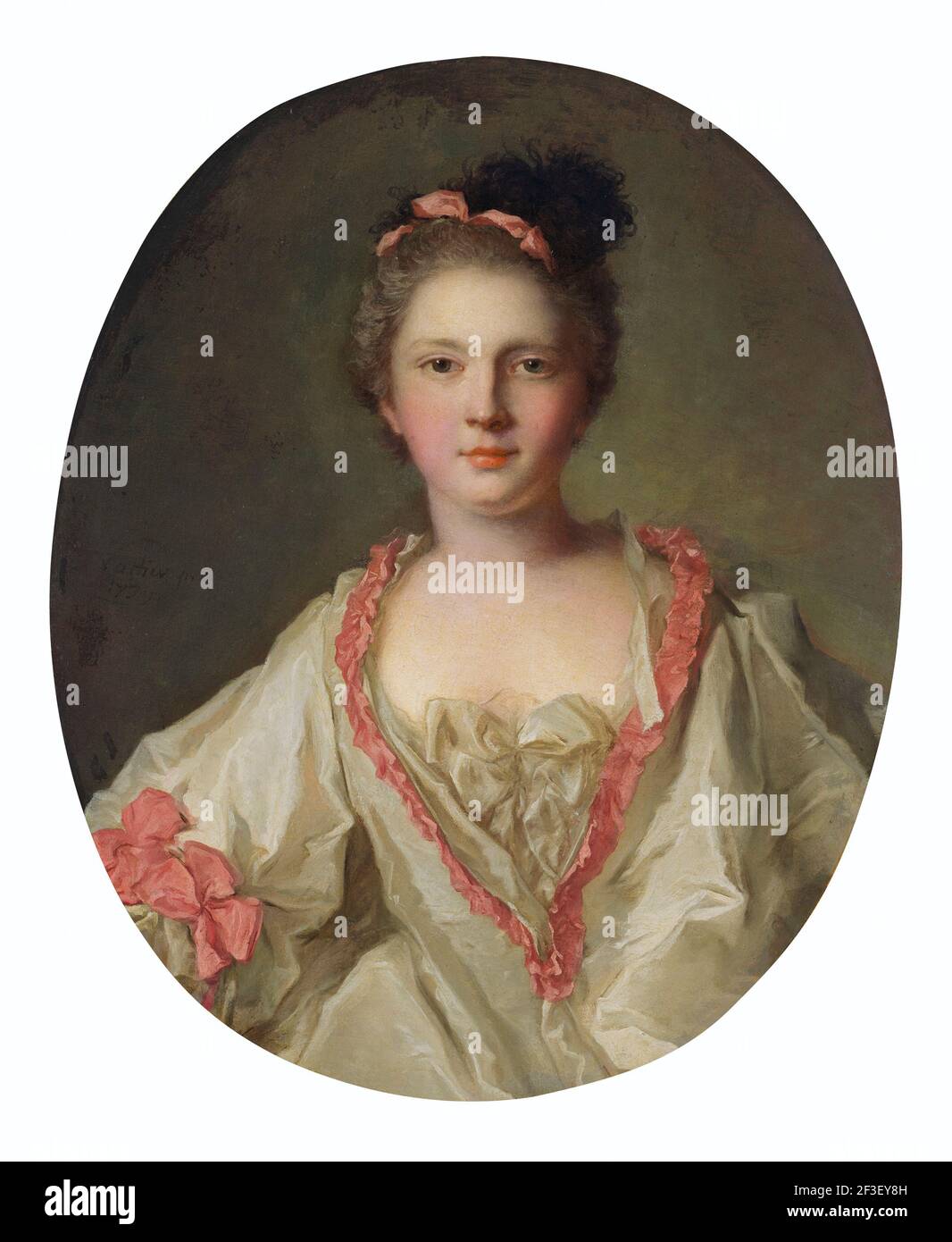 Portrait of Marie-Th&#xe9;r&#xe8;se Geoffrin (1715-1791), Marquise de la Fert&#xe9;-Imbault, 1739. Private Collection. Stock Photo
