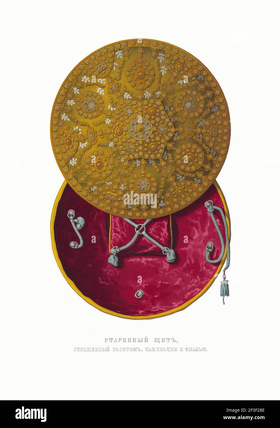 Shield. From the Antiquities of the Russian State, 1849-1853. Private Collection. Stock Photo