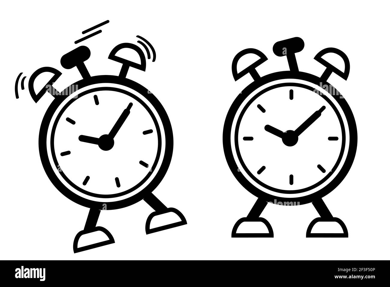 Vector Icon, 2 Alarm Clock, Shocking Waving and Still Alarm Clock Stock Vector Image & Art Alamy