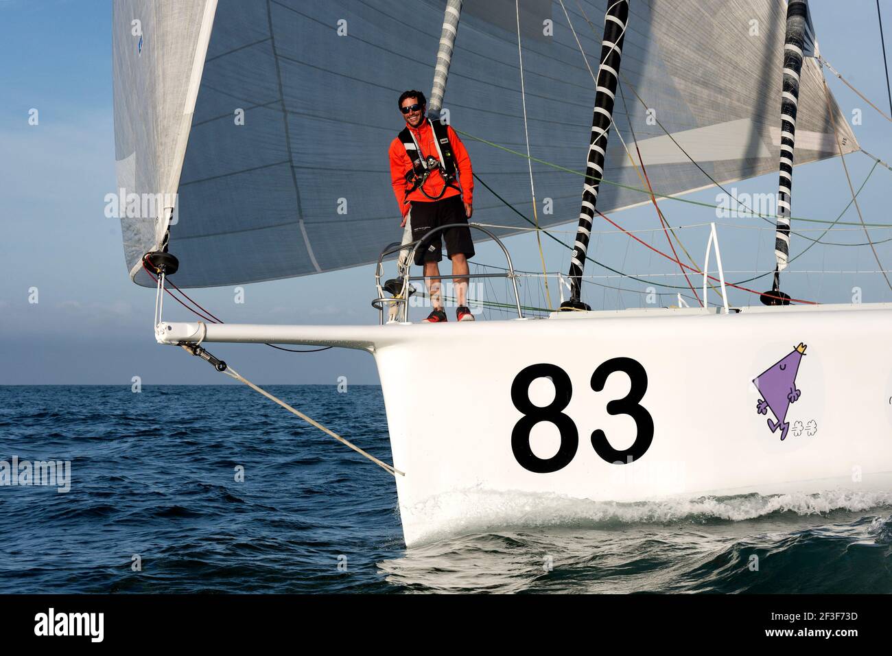 Vers un monde sans sida, Clément Giraud finishing the IMOCA sailing race Vendée - Arctic - Les Sables d'Olonne on July 14, 2020 in Les Sables d'Olonne, France - Photo François Van Malleghem / DPPI Stock Photo