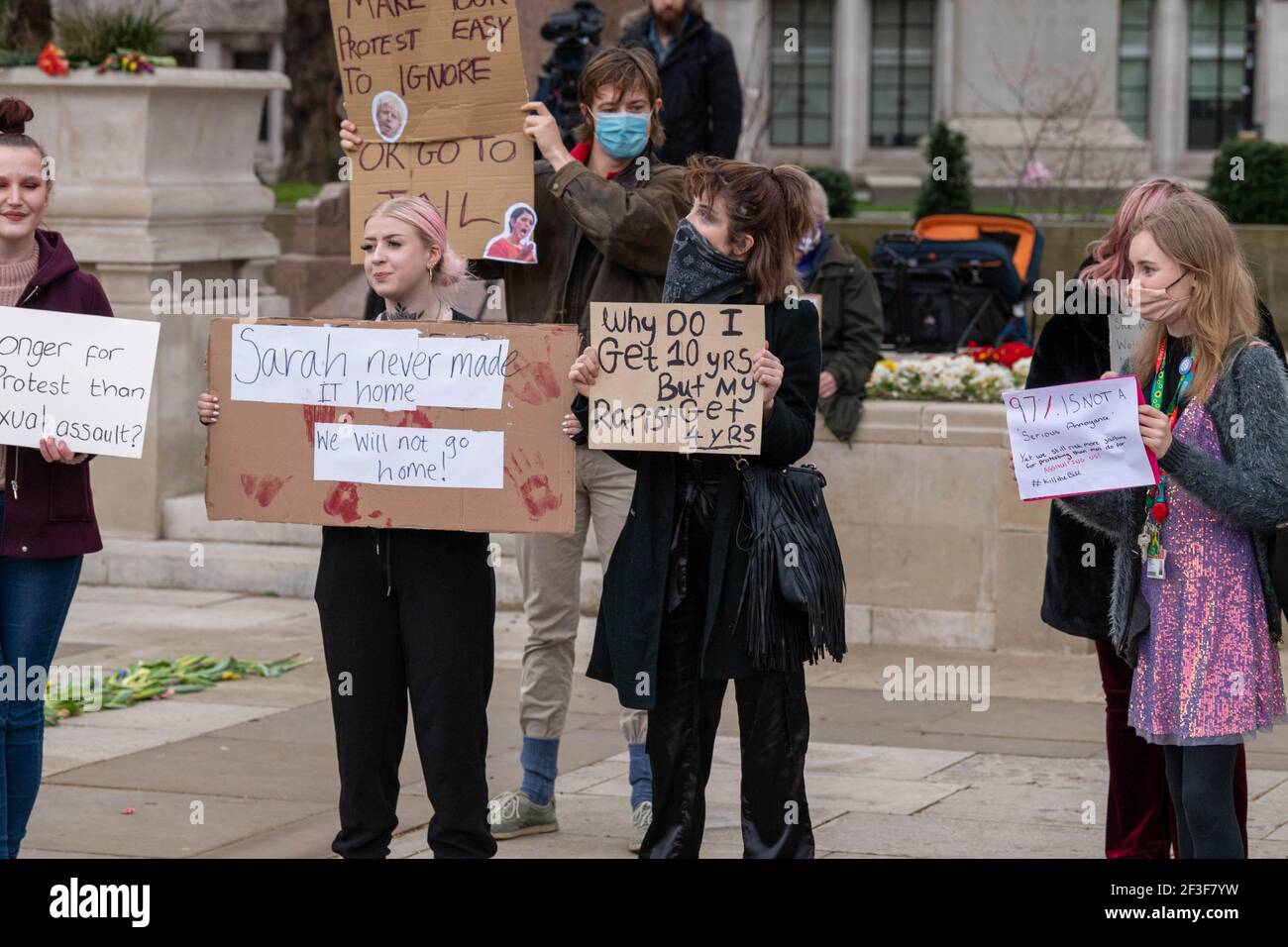 London, UK. 16th Mar, 2021. Small protests against the The Police, Crime, Sentencing and Courts Bill outside the House of Commons Credit: Ian Davidson/Alamy Live News Stock Photo