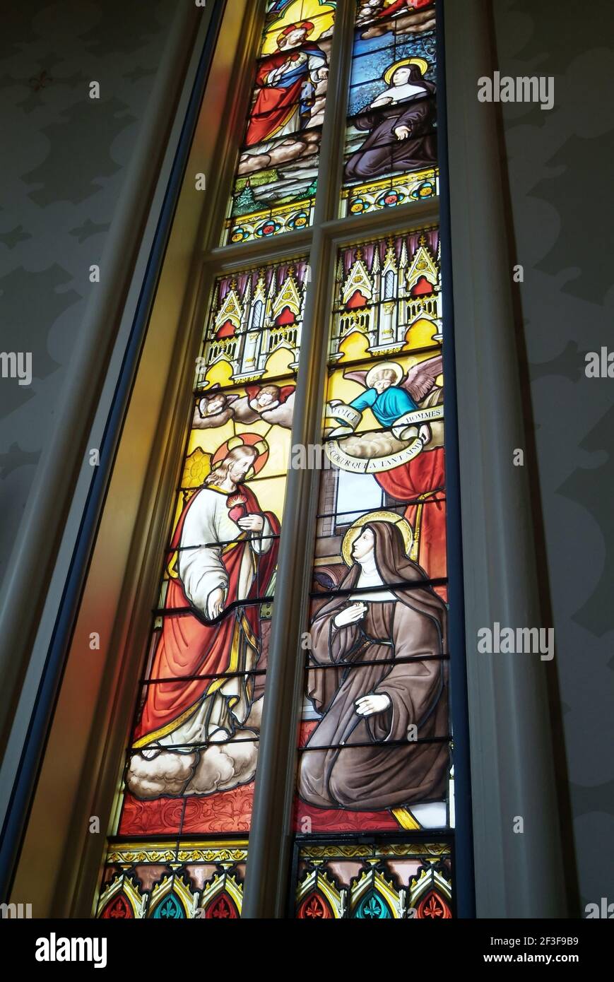 SOUTH BEND, UNITED STATES - Feb 03, 2009: A stained glass window inside ...