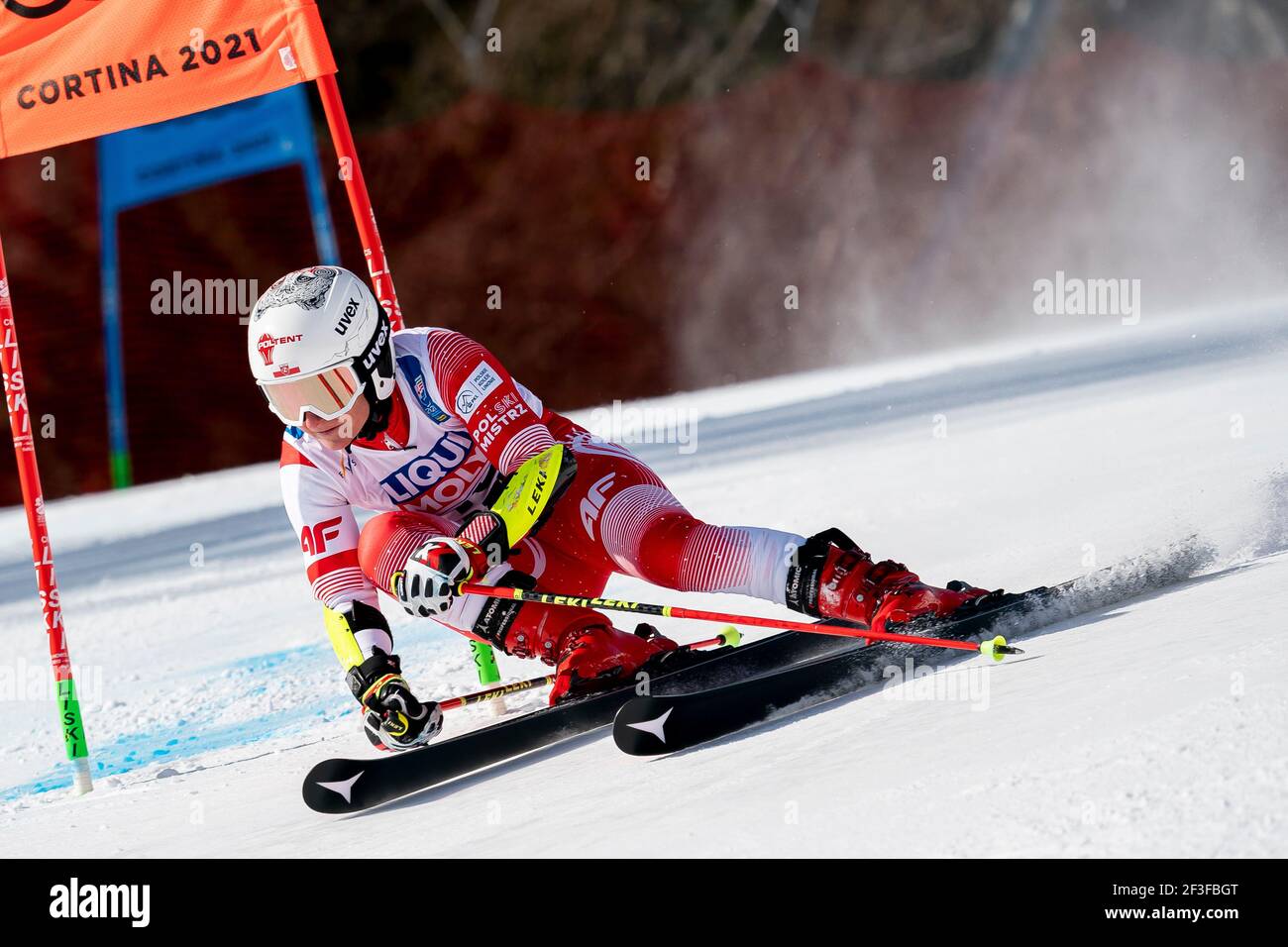 Cortina d'Ampezzo, Italy 18 February 2021: GASIENICA-DANIEL Maryna (POL) competing in the TELEPASS FIS ALPINE WORLD SKI CHAMPIONSHIPS 2021 Women's Gia Stock Photo