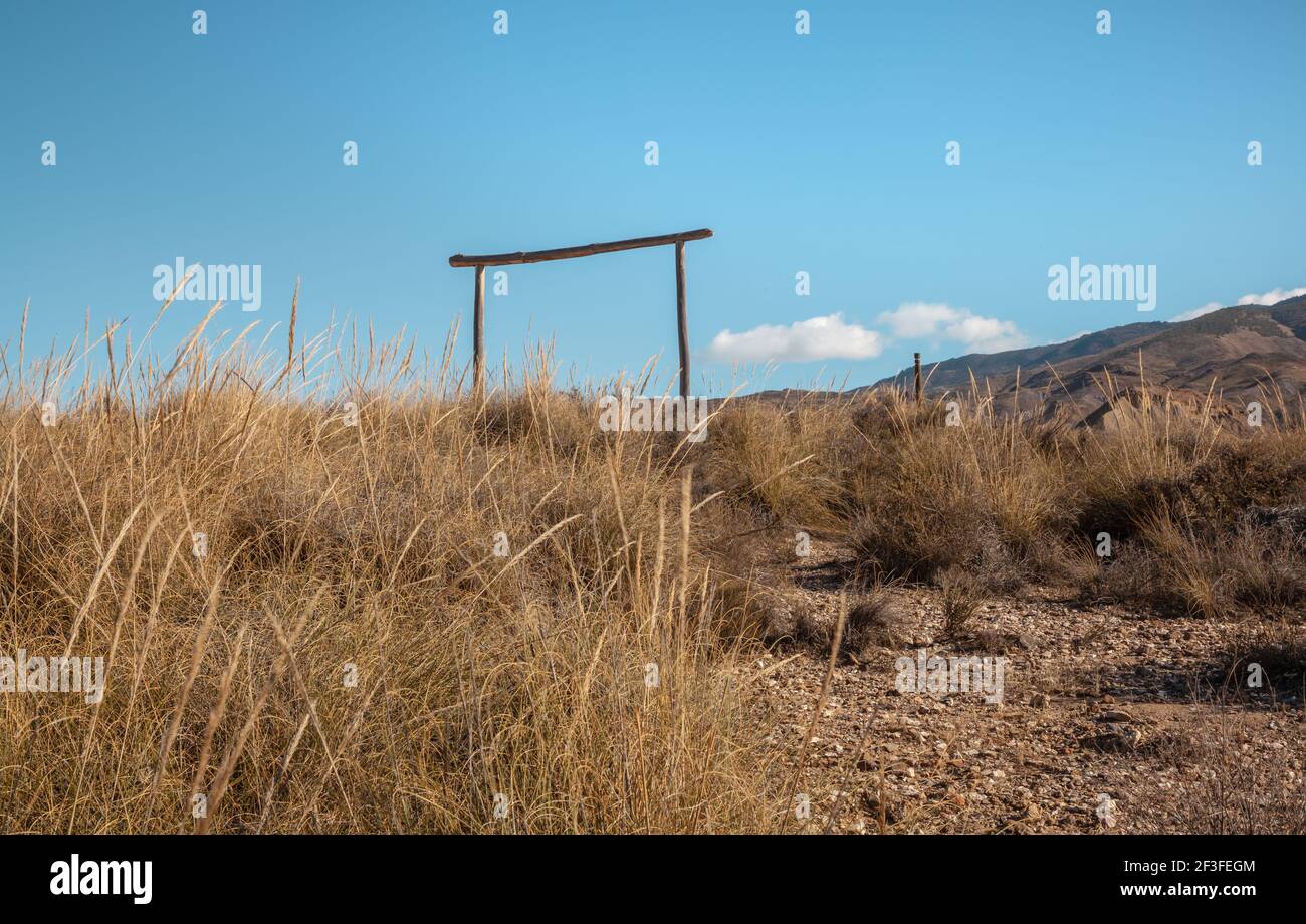 Tabernas Desert Film set location Almeria Spain  Nature Adventure Travel Europa Stock Photo