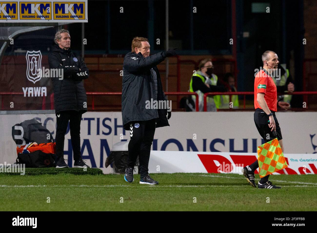 Dens Park, Dundee, UK. 16th Mar, 2021. Scottish Championship Football, Dundee FC versus Ayr United; Ayr United manager David Hopkin gives directions Credit: Action Plus Sports/Alamy Live News Stock Photo