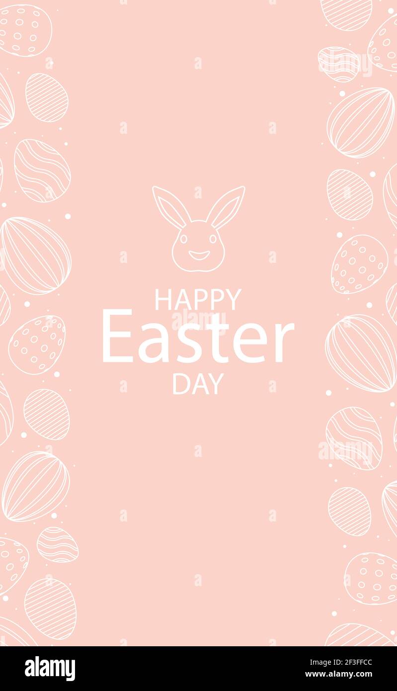 Pink Easter background with holiday congratulations - Vector illustration Stock Vector