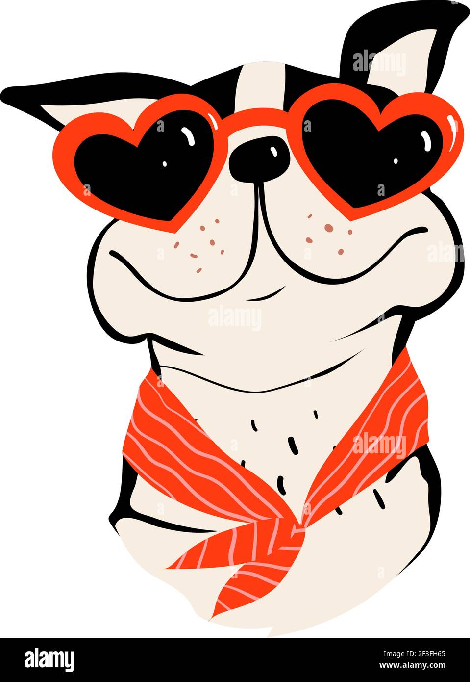Dog Puppy with Sunglasses Icon Smiling Cartoon Stock Vector