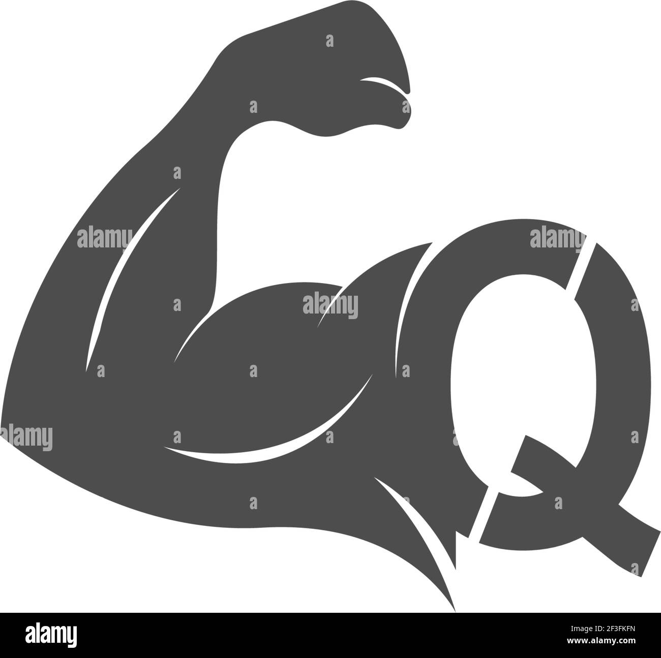 Letter Q logo icon with muscle arm design vector illustration Stock ...