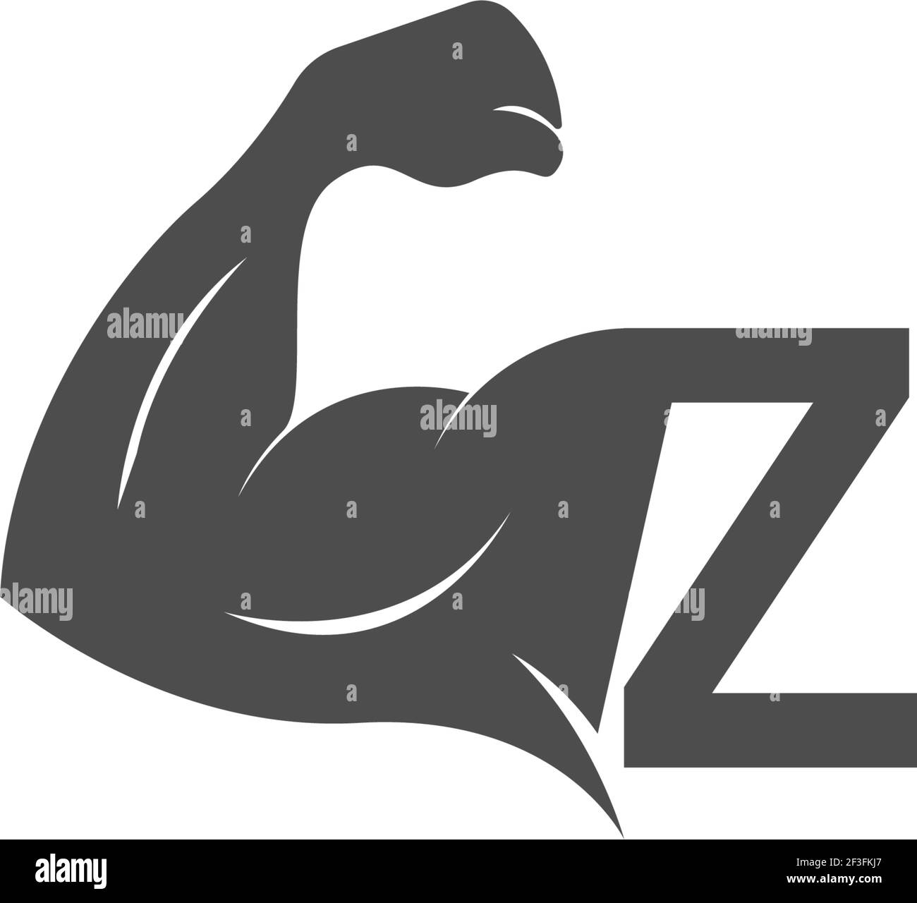 Letter Z logo icon with muscle arm design vector illustration Stock ...