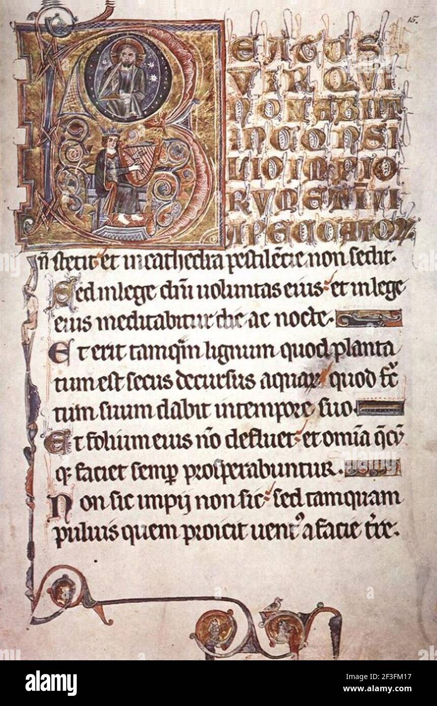 Psalter of St Margaret of the House Árpád. Stock Photo