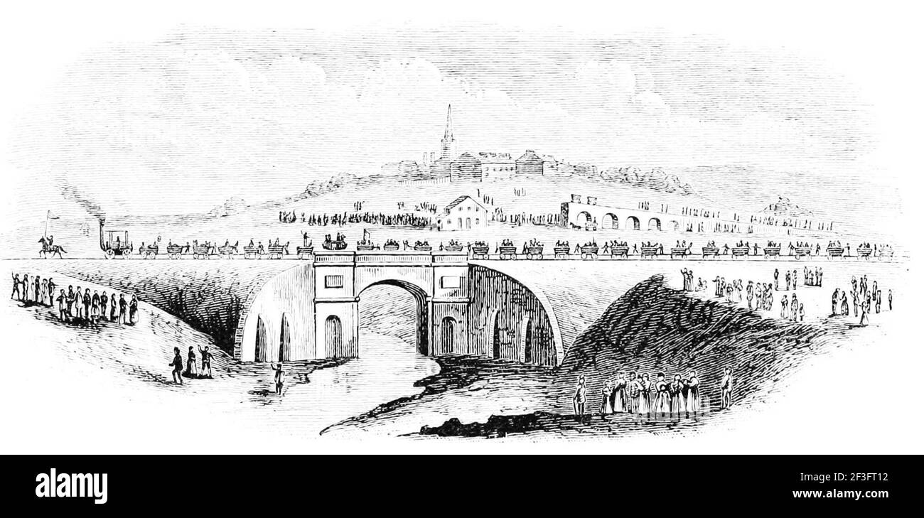 Opening of the darlington and stockton railroad 1825. Stock Photo