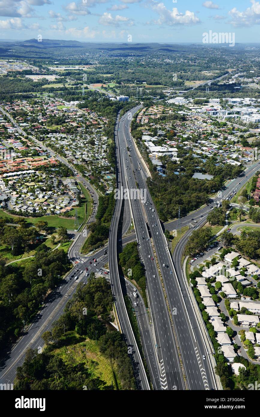 Aerial view of the Pacific highway in Queensland, Australia Stock Photo ...