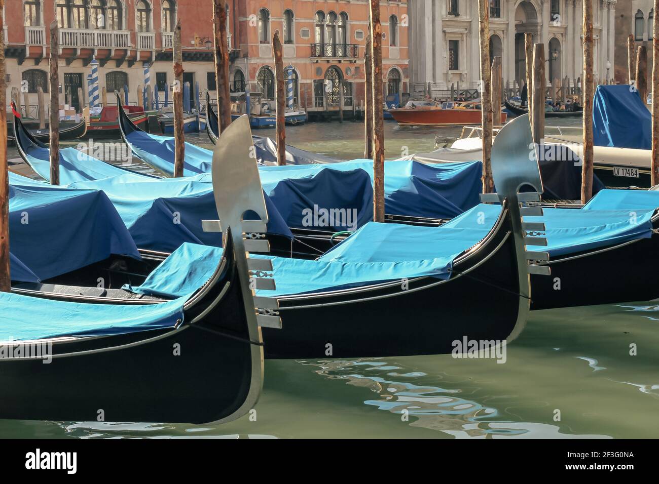 Parked gondolas grand canal hi-res stock photography and images - Alamy