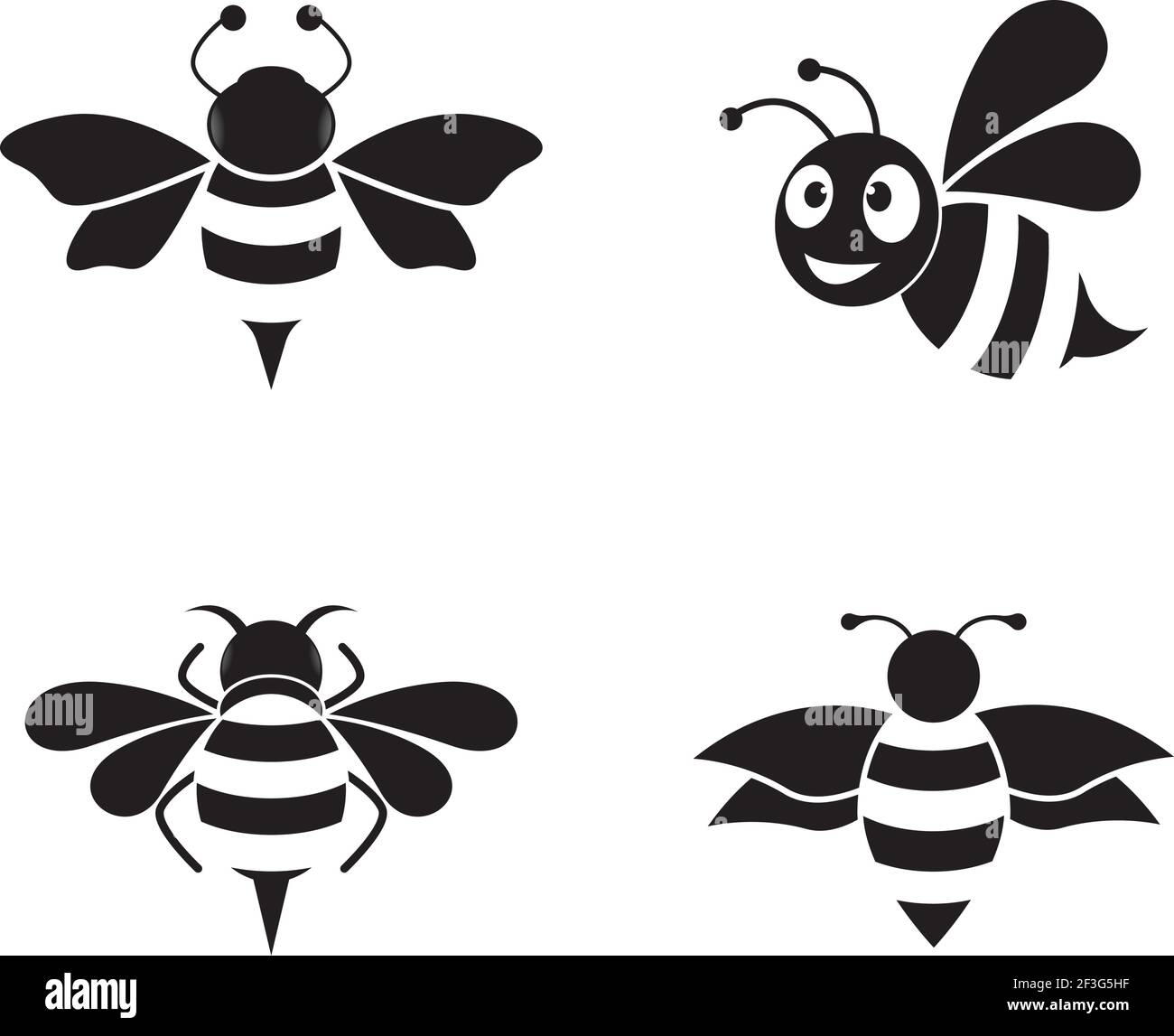 Bee logo vector icon illustration design Stock Vector