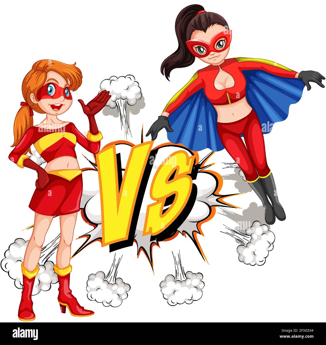 Two Superheroes Fighting Each Other Illustration Stock Vector Image