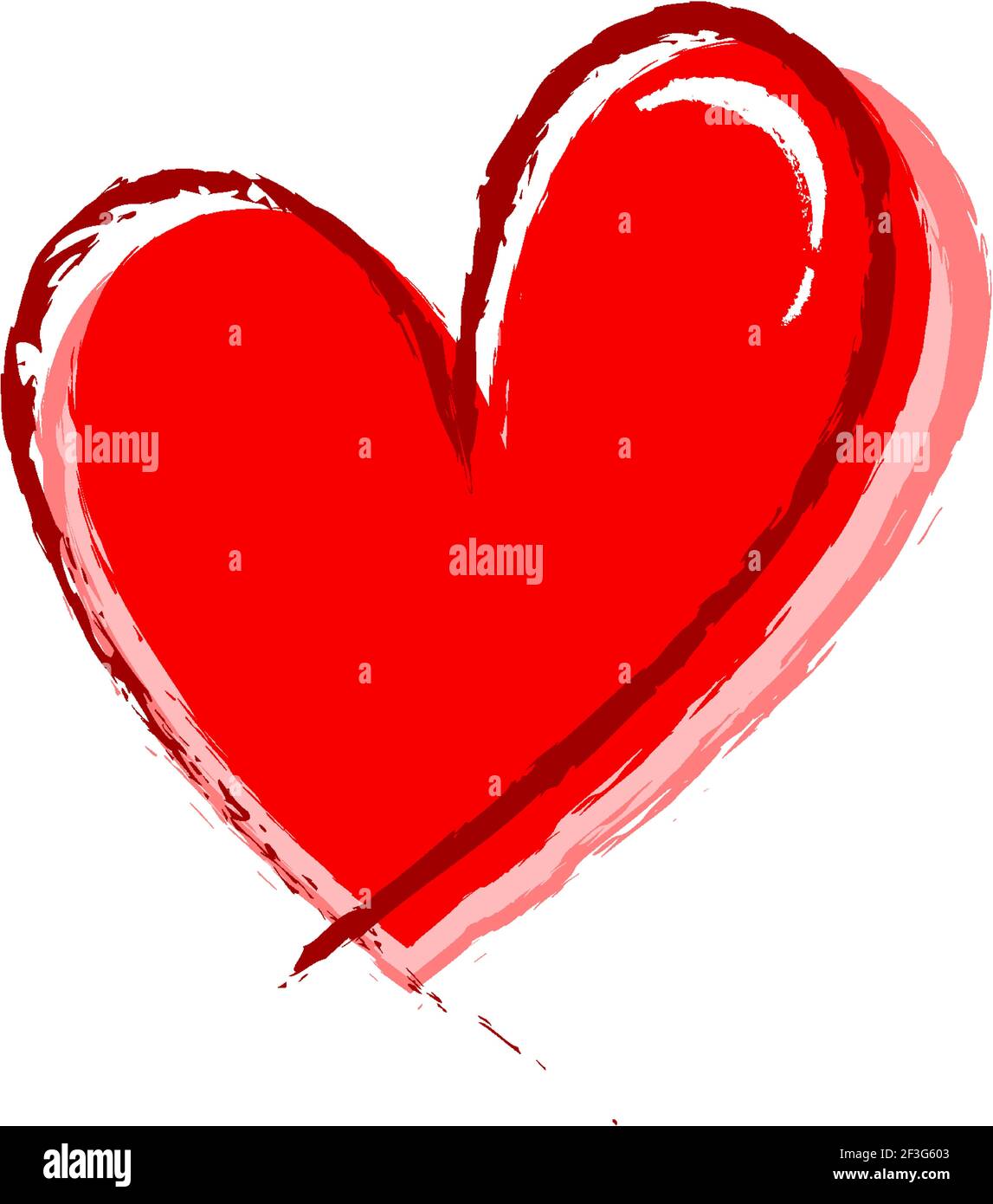 Red heart hand drawn isolated illustration Stock Vector Image & Art - Alamy