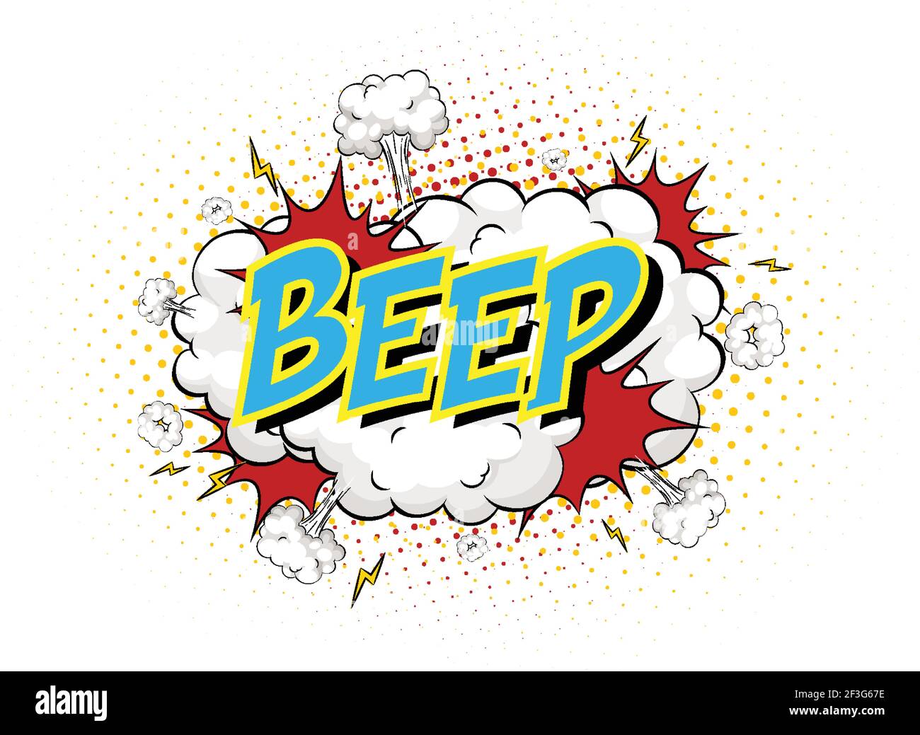 Word Beep on comic cloud explosion background illustration Stock Vector ...