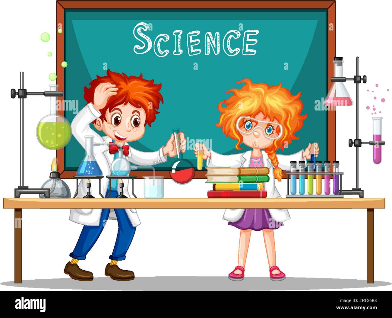 Researcher experiment in the laboratory illustration Stock Vector