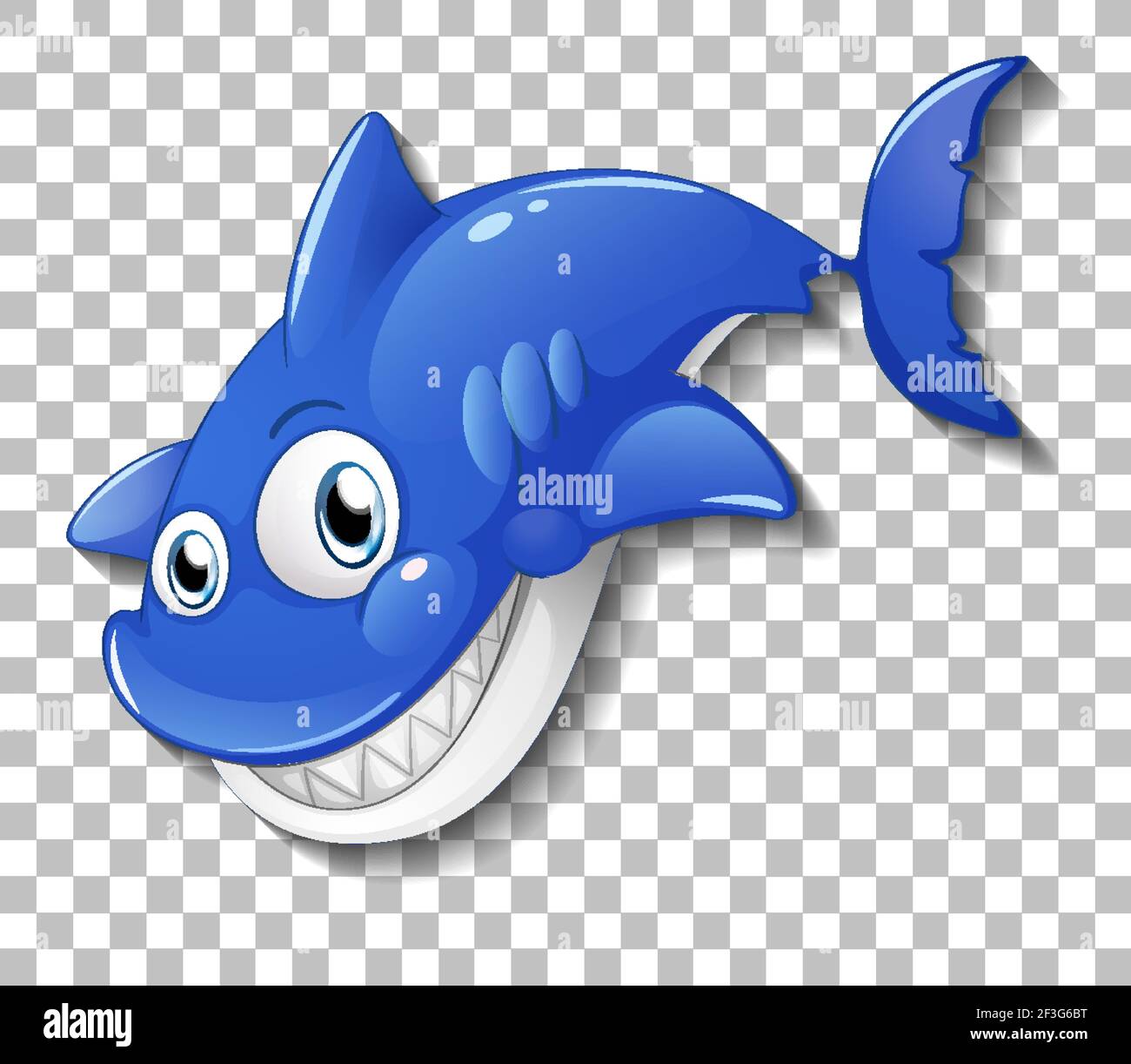 Smiling Cute Shark Cartoon Character Isolated On Transparent Background Illustration Stock Vector Image Art Alamy