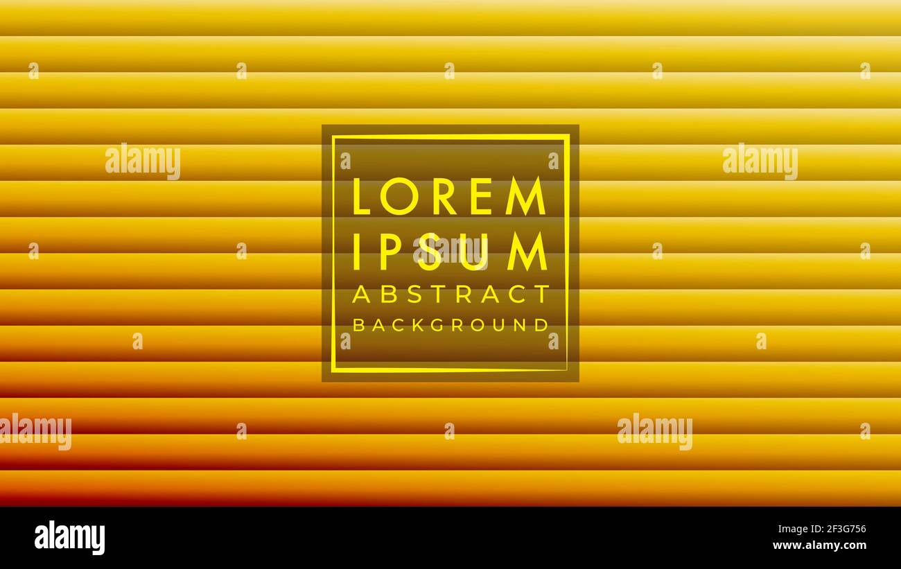 Horizontal stripes pattern vector illustration. Yellow orange gradient color. Convex, embosed texture. Abstract background design template. Stock Vector