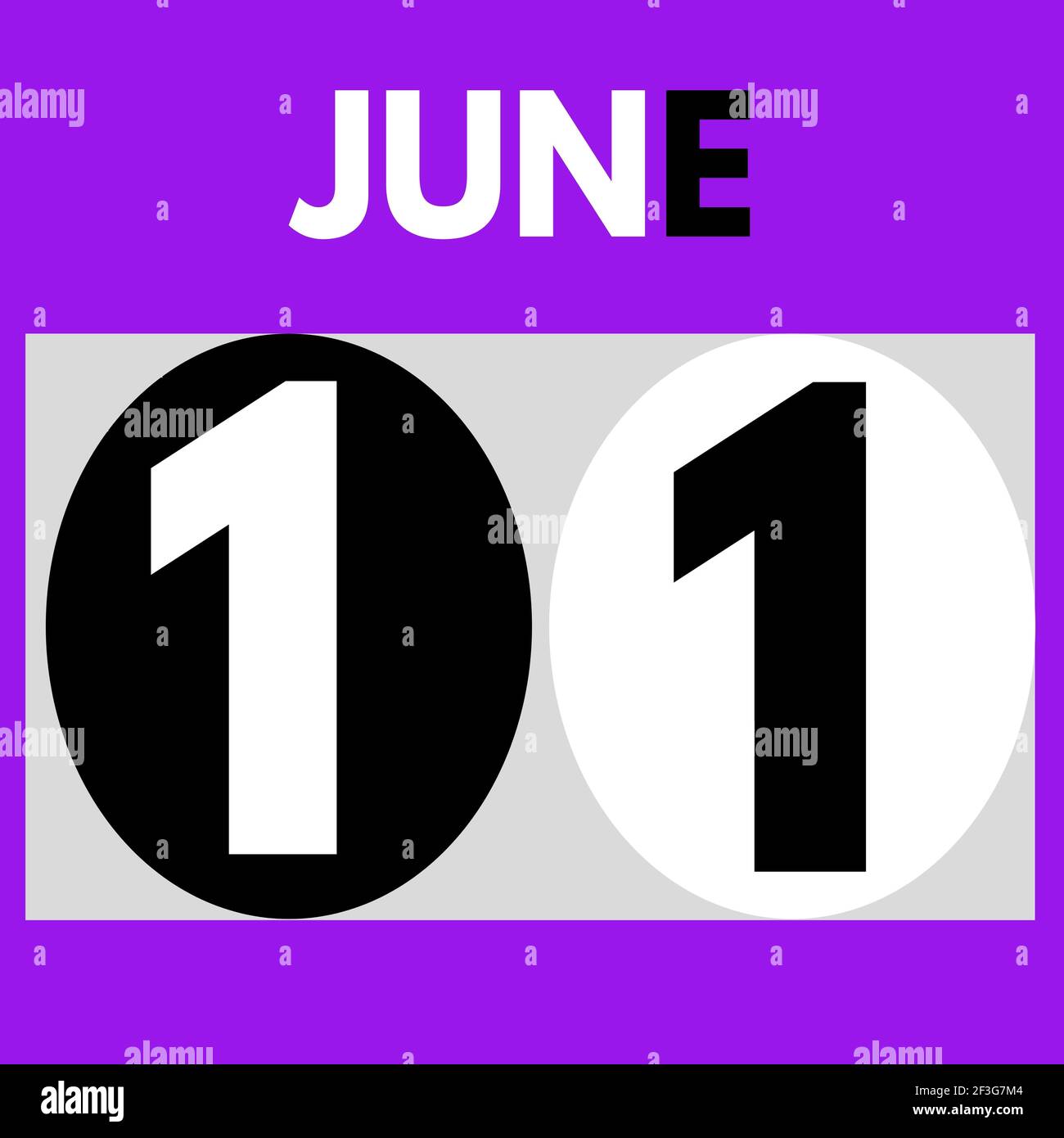 June 11 . Modern daily calendar icon .date ,day, month .calendar for