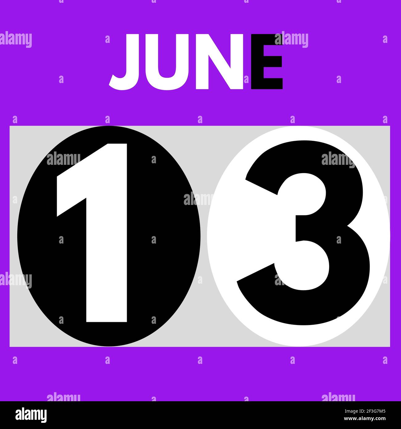 June 13 Modern daily calendar icon date day month calendar for