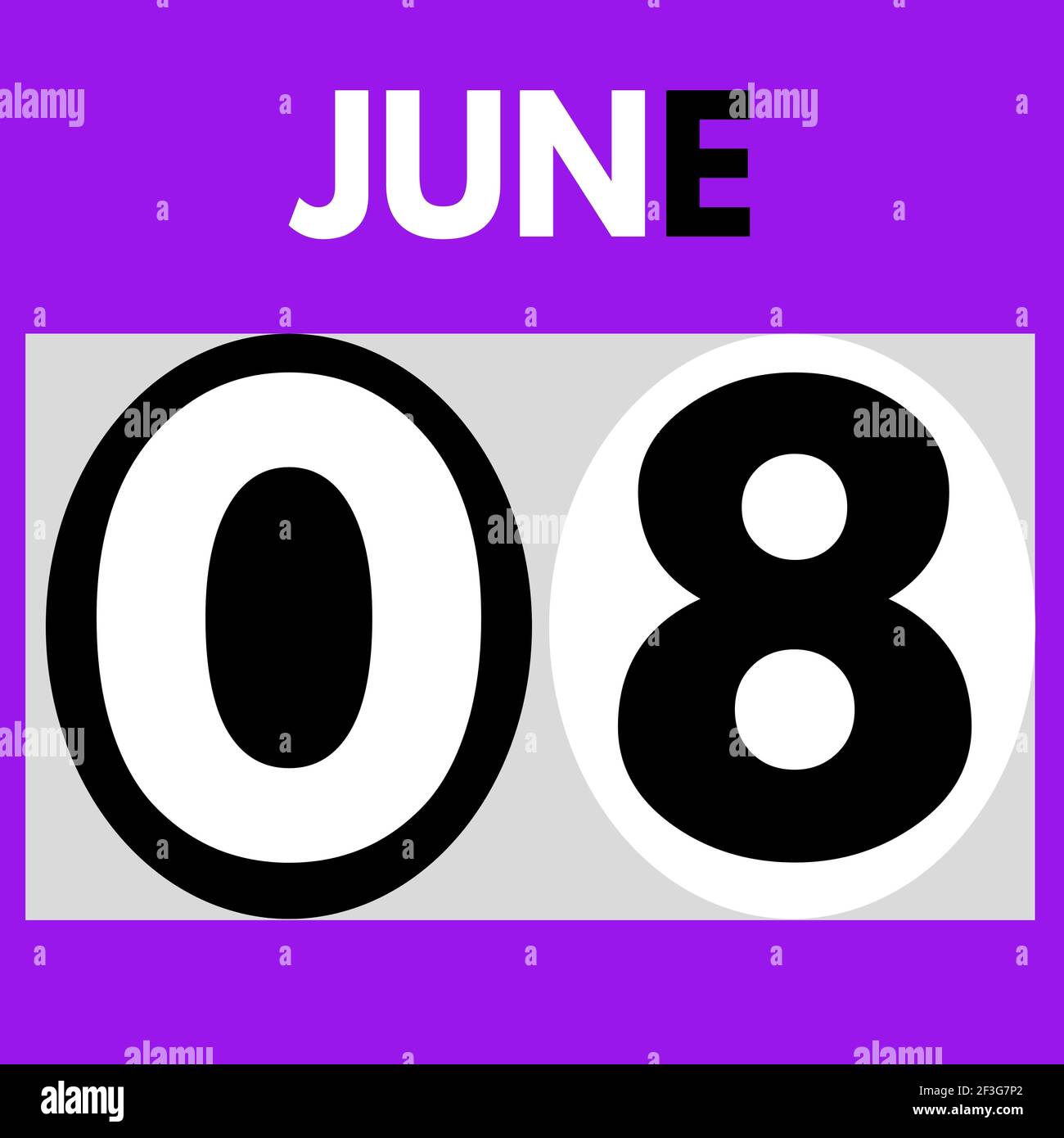 June 8 . Modern daily calendar icon .date ,day, month .calendar for the ...