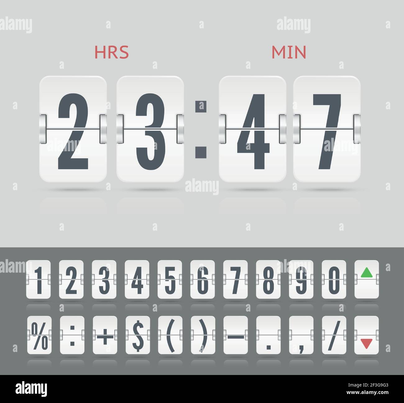 Vector modern ui design for old time meter or calendar with numbers and ...