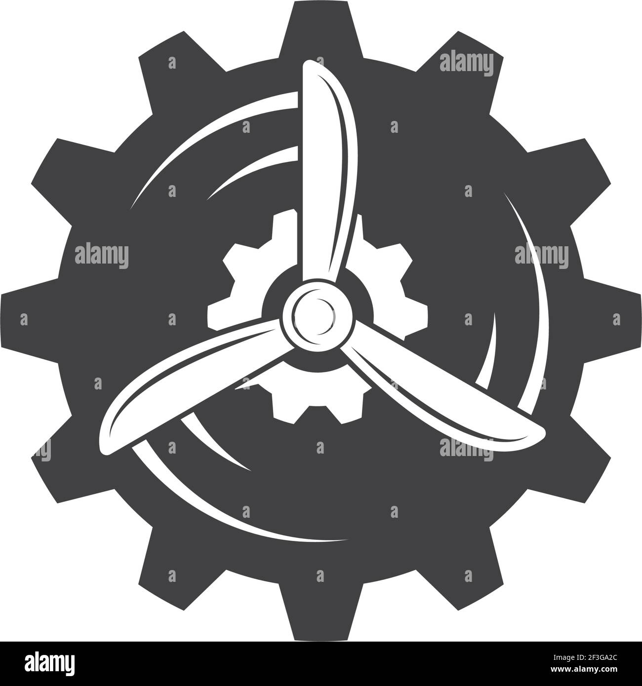 airplane propeller gear vector illustration design template Stock