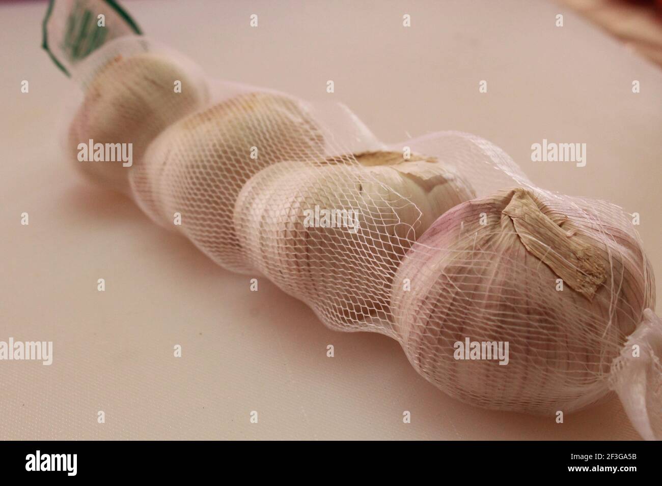 Packaged Garlic String Stock Photo Alamy